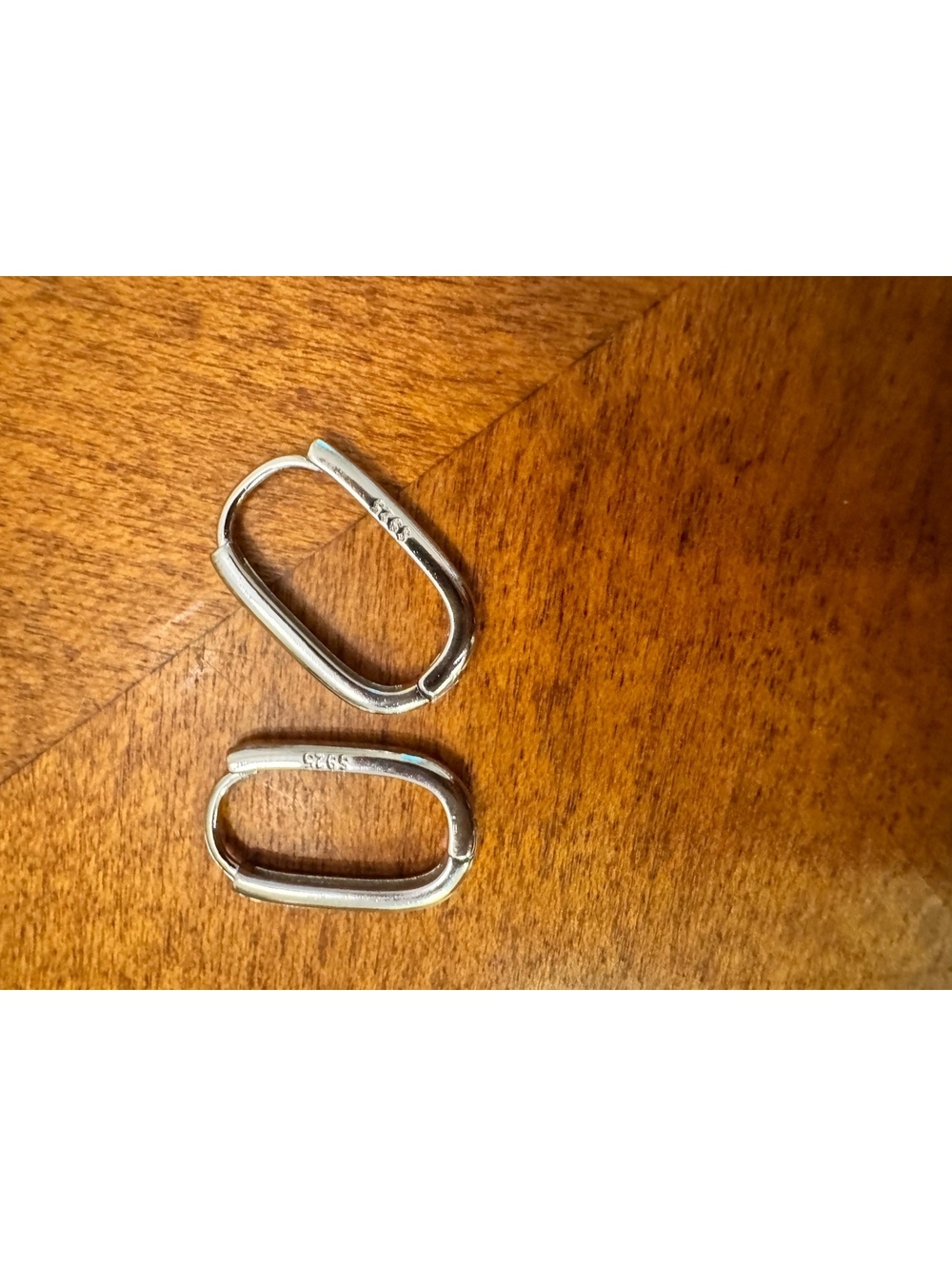 Silver 925 Small Oval Hoop Earrings 415